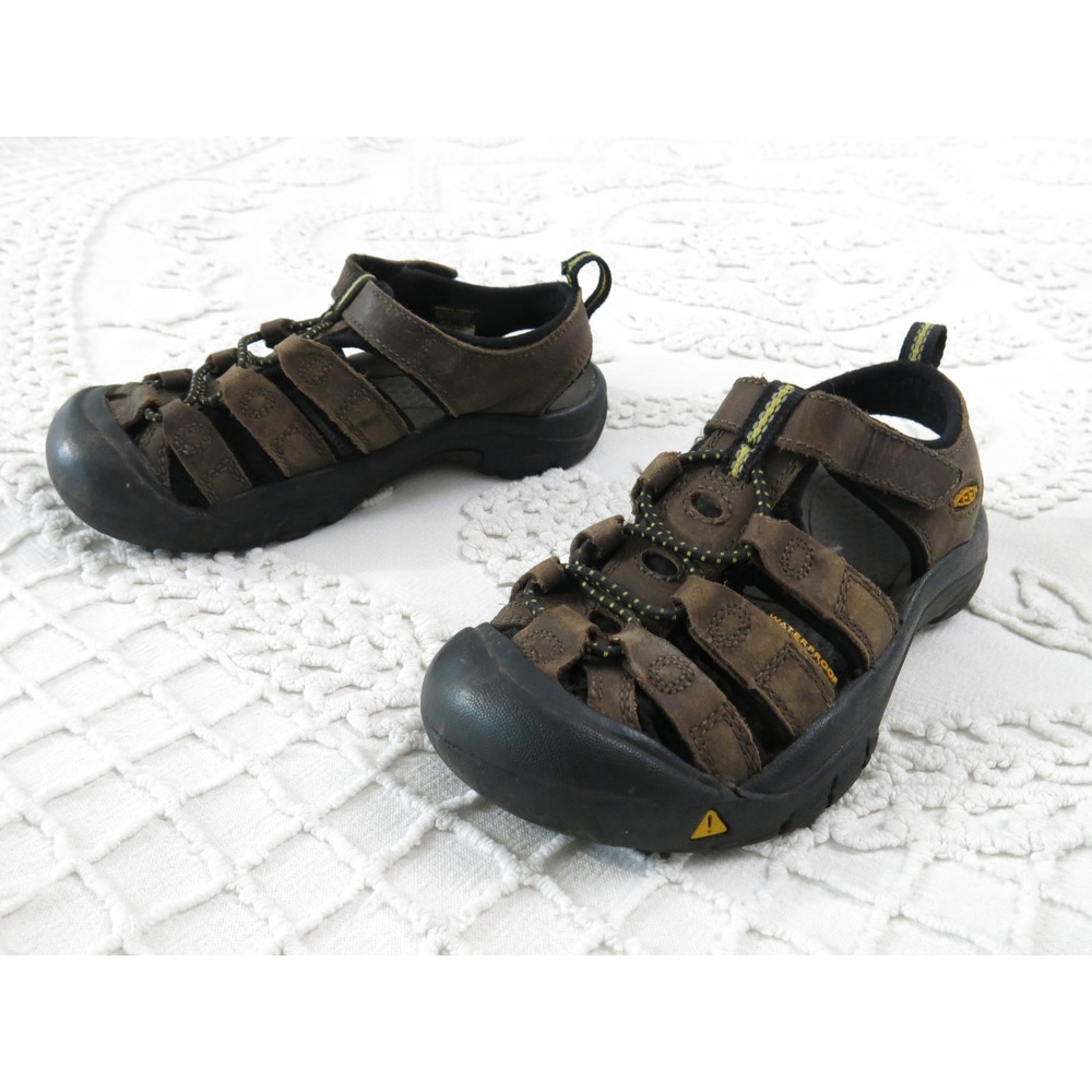 Keen Newport H2 Kids Waterproof Sandals Brown Leather Size 13 EU 31
